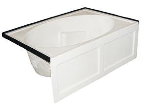 42x60 skirted whirlpool bathtub with removable doors