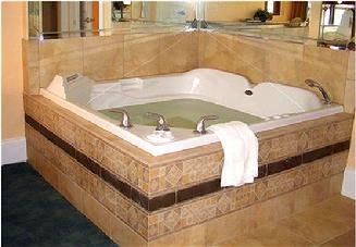 Cascade bath tub installation